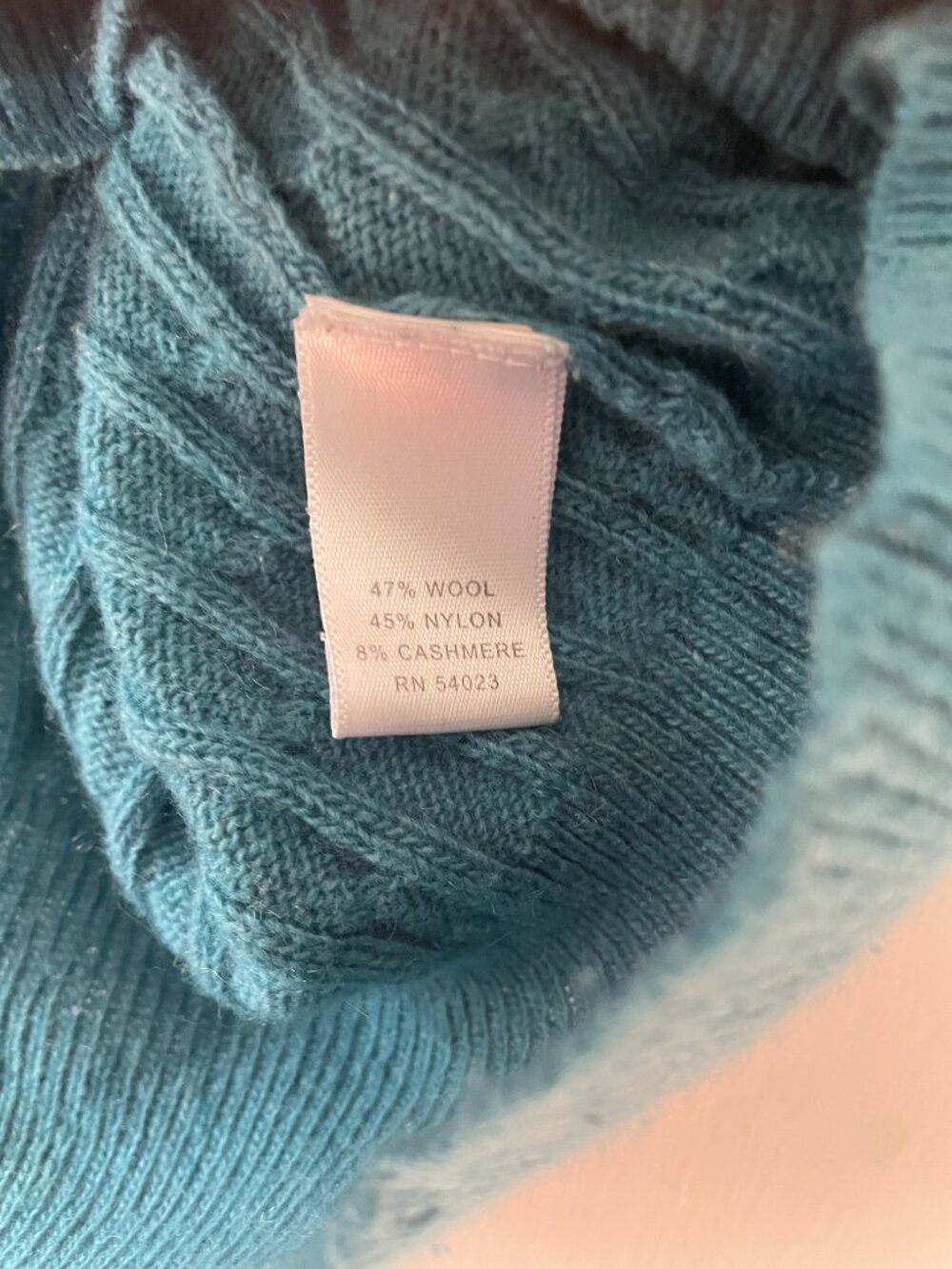 Banana Republic Cashmere sweater in Teal, Cable Knit XS Petite - Picture 7 of 9